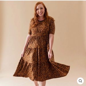 New without tags big leopard print tiered kyte dress